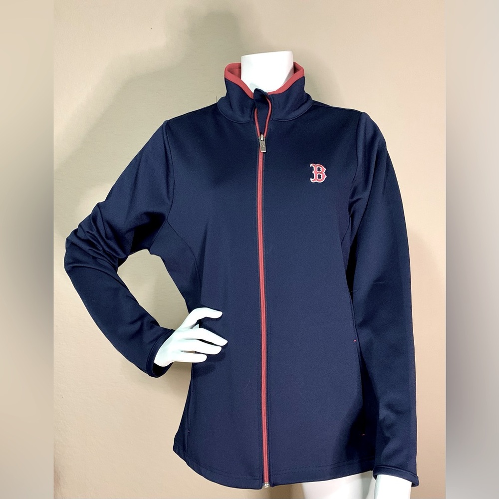 Antigua Women's Boston Red Sox Full Zip Blue Jacket Size Large